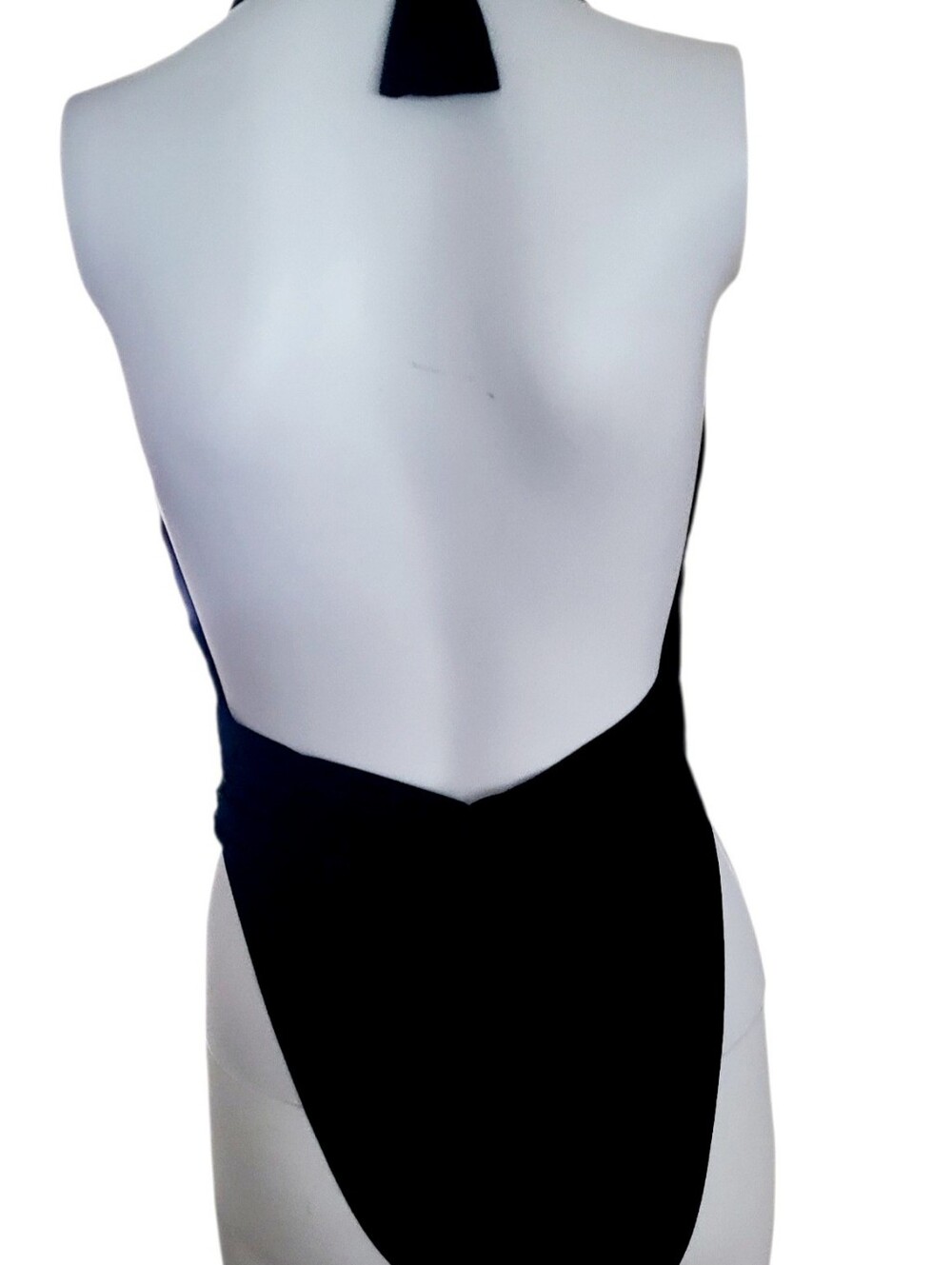 Anna*Club By La Perla 1990s Black French Cut Backless Bathing Suit - Picture 5 of 9
